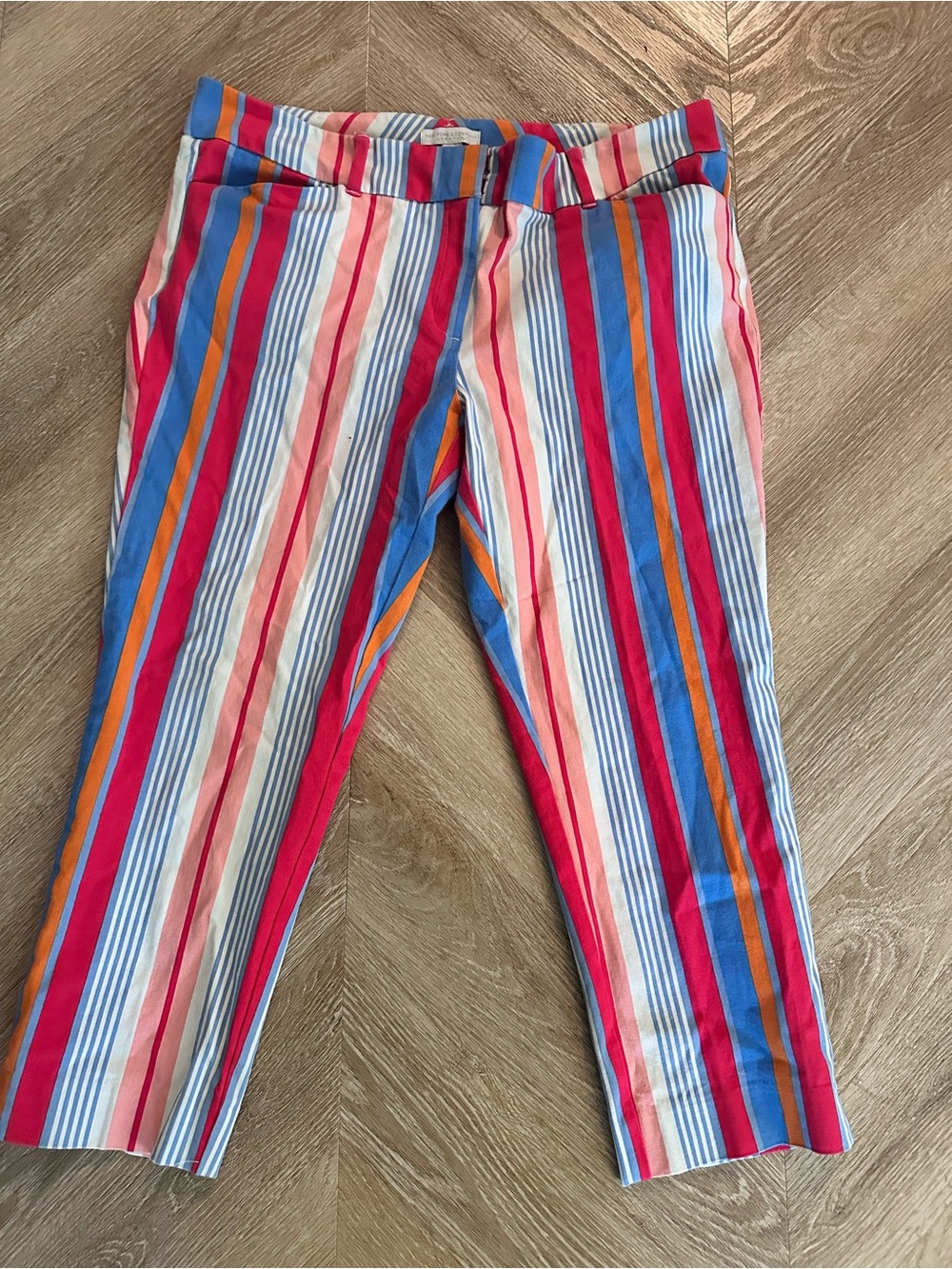 New York & Company Bright Multistripe Cropped Pants